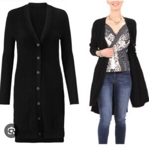 Navy Cabi Long Button Cardigan Sweater - Women